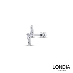 0.06 ct Londia Doğal Pırlanta Şimşek Figürlü Tragus Piercing / 1144212 - 2