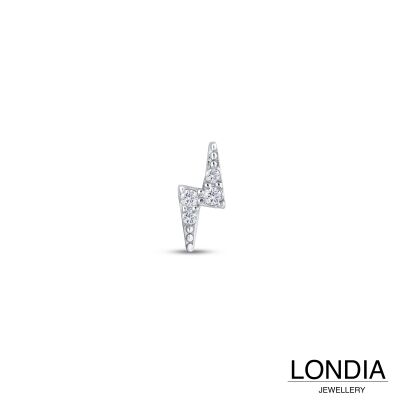 0.06 ct Londia Doğal Pırlanta Şimşek Figürlü Tragus Piercing / 1144212 - 1