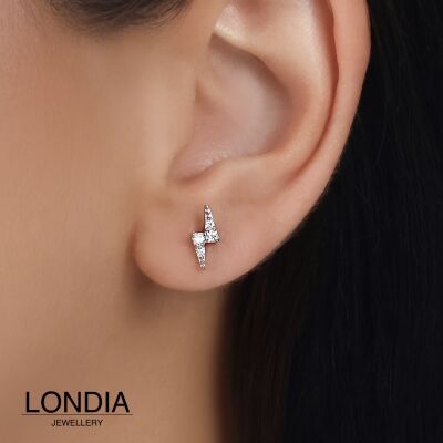 0.06 ct Londia Doğal Pırlanta Şimşek Figürlü Tragus Piercing / 1144212 - 3