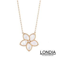 0.08 ct Londia Sakura Necklace / With Natural Mother Of Pearl and Diamond / 1120580 - Londia Jewellery