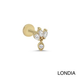 0.10 ct Doğal Pırlanta Markiz Kesim Tragus Piercing / 1140788 - 1