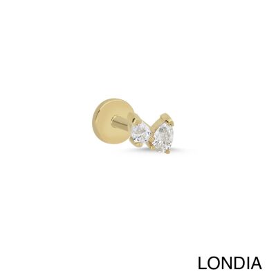 0.10 ct Londia Doğal Pırlanta Damla Kesim Tragus Piercing / 1140721 - 1