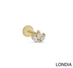 0.10 ct Londia Doğal Pırlanta Markiz Kesim Tragus Piercing / 1140782 - 1