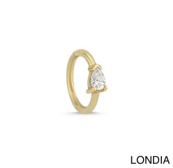  0.10 ct Natural Diamond Pear Cut Hoop Piercing / Diamond Helix Piercing / 1140121 - Londia Jewellery