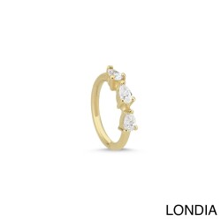  0.10 ct Natural Diamond Pear Cut Hoop Piercing / Diamond Helix Piercing / 1140728 - Londia Jewellery