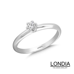 0.10 Karat Doğal Pırlanta Minimal Tektaş Yüzük / 1116563 - Londia Jewellery