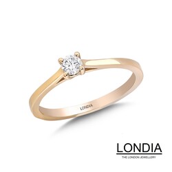 0.10 Karat Doğal Pırlanta Minimal Tektaş Yüzük / 1116687 - Londia Jewellery