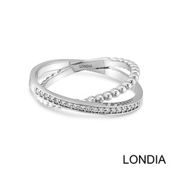 0.12 karat Londia Lines Doğal Pırlantalı Yüzük / Çizgisel Tasarımlar / 1116502 - Londia Jewellery