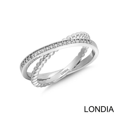 0.12 karat Londia Lines Doğal Pırlantalı Yüzük / Çizgisel Tasarımlar / 1116502 - 2