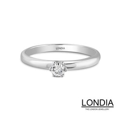 0.10 ct Natural Diamond Minimalist Engagement Ring / 1116563 - 2