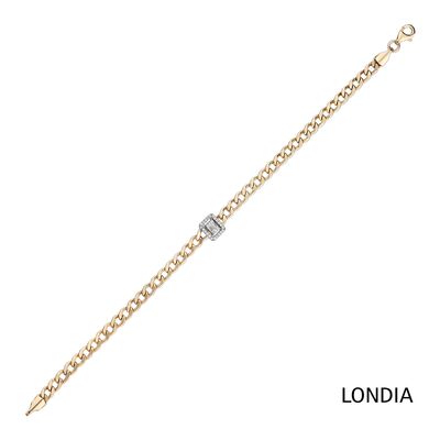 0.15 ct Diamond Baguette and Chain Bracelet / 1117453 - 4