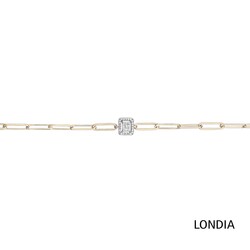 0.15 ct Diamond Baguette Paper Clip Bracelet 1120309 - Londia Jewellery