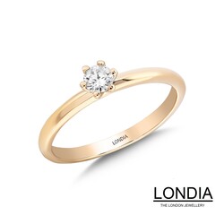 0.20 ct Natural Diamond Minimalist Engagement Ring / 1116682 - Londia Jewellery