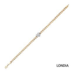 0.17ct Diamond Heart and Chain Bracelet / 1117469 - 4