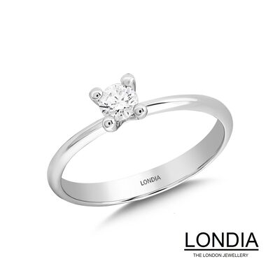 0.20 ct Natural Diamond Minimalist Engagement Ring / 1116683 - 1