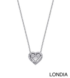 0.20 ct Londia Minimalist Diamond Heart Necklace / Valentine's Day Gift / 1139634 - Londia Jewellery