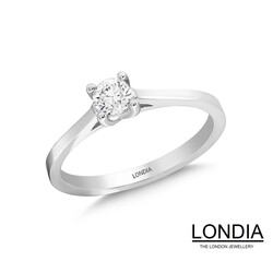 0.20 Karat Doğal Pırlanta Minimal Tektaş Yüzük / 1116540 - Londia Jewellery