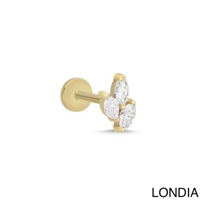 0.25 ct Londia Doğal Pırlanta Markiz Kesim Piercing / 1140709 - 1