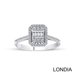 0.26 ct. Baget Pırlanta Yüzük / Evlilik Yüzüğü / Çok Satan Pırlanta Altın Yüzük / 1125997 - Londia Jewellery