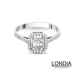 0.28 karat Pırlanta Baget Yüzük / Baget Nişan Yüzüğü / 1104579 - Londia Jewellery