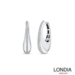 0.30 ct Londia Classy Natural Diamond Earring / Hoop Earring / F Rare White / 1144557 - 2