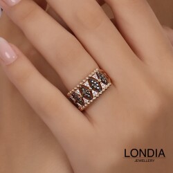 0.30 ct Londia Natural Black and White Diamond Special Design Fashion Ring /1144866 - 1