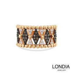 0.30 ct Londia Natural Black and White Diamond Special Design Fashion Ring /1144866 - 2