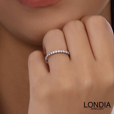 0.30 ct Londia Natural Diamond Half Eternity Wedding Ring / 1117980 - 3