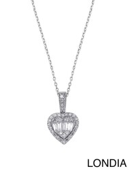 0.30 ct Londia Natural Minimalist Diamond Heart Necklace / Design Hear Pendant/ Valentine's Day Gift / 1139411 - Londia Jewellery