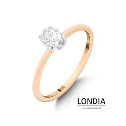 0.40 ct Oval Cut Diamond Engagement Ring / F Color GIA Certificated / 1113725 - Londia Jewellery