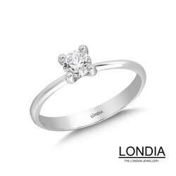 0.30 Karat Doğal Pırlanta Minimal Tektaş Yüzük / F Gia Sertifikalı 1116581 - Londia Jewellery