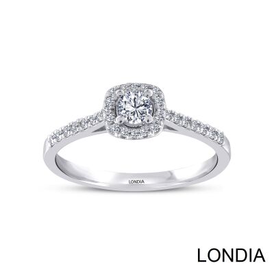 0.30 Karat Londia Natürlicher Diamant Halo Verlobungsring / 1124727 - 1