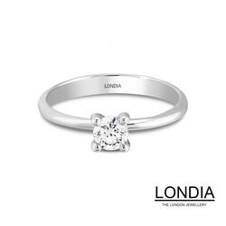 0.30 ct Diamond Minimalist Engagement Ring / F Color Gia Certificated / 1116581 - 2