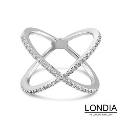 0.32 karat Pırlanta Çift Bantlı Yüzük / Eşsiz Pırlanta Yüzük /1123423 - Londia Jewellery