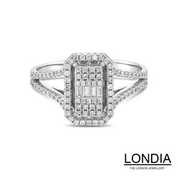 0.40 ct Londia Natural Diamond Baguette Fashion Ring / F Rare White / 1123705 - Londia Jewellery