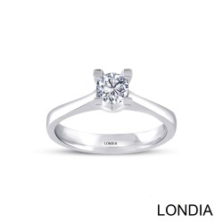 0.40 ct Natural Diamond Classic Engagement Ring / F Color GIA Certified / 1126250 - Londia Jewellery