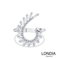 0.40 ct Londia Natural Diamond Baguette Cut Design Fashion Ring / 1141920 - 2