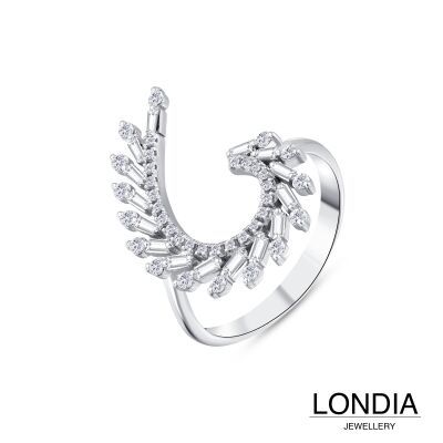 0.40 ct Londia Natural Diamond Baguette Cut Design Fashion Ring / 1141920 - 3