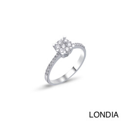 0.40 ct Londia Natural Diamond Magic Cluster Engagement Ring / F Rare White / 1133736 - Londia Jewellery