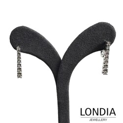 0.40 ct Londia Natural Diamond Hoop Tennis Earring / F Rare White / 1141509 - 