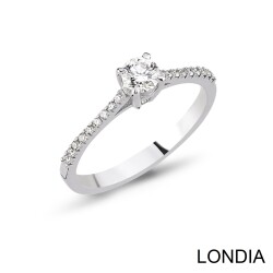 0.40 Karat Natürlicher Side Diamant Verlobungsring / F GIA Zertifiziert / 1130543 - Londia Jewellery