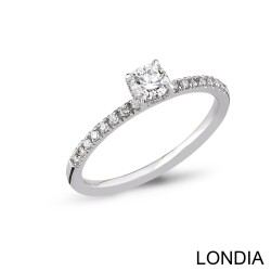 0.40 Karat Natürlicher Side Diamant Verlobungsring / F GIA Zertifiziert / 1131960 - Londia Jewellery