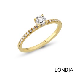 0.40 Karat Natürlicher Side Diamant Verlobungsring F GIA Zertifiziert / 1131963 - Londia Jewellery