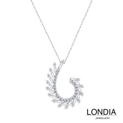 0.40 ct Londia Special Design Natural Diamond Baguette Necklace / F Rare White / 1141930 - 