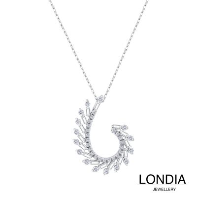 0.40 ct Londia Special Design Natural Diamond Baguette Necklace / F Rare White / 1141930 - 1