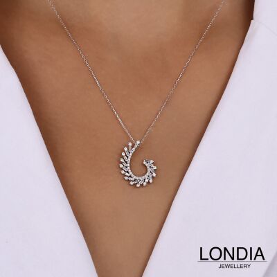 0.40 ct Londia Special Design Natural Diamond Baguette Necklace / F Rare White / 1141930 - 3