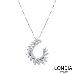 0.40 ct Londia Special Design Natural Diamond Necklace / F Rare White / 1144668 - 