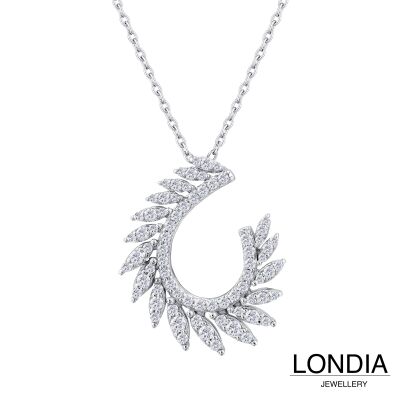 0.40 ct Londia Special Design Natural Diamond Necklace / F Rare White / 1144668 - 2