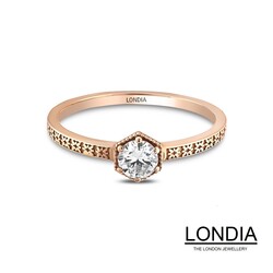 0.40 ct Natural Diamond Classic Engagement Ring / F Color GIA Certified / 1111934 - Londia Jewellery