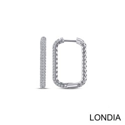 0.42 ct Paperclip Diamond Hoop Earring / 1126907 - Londia Jewellery